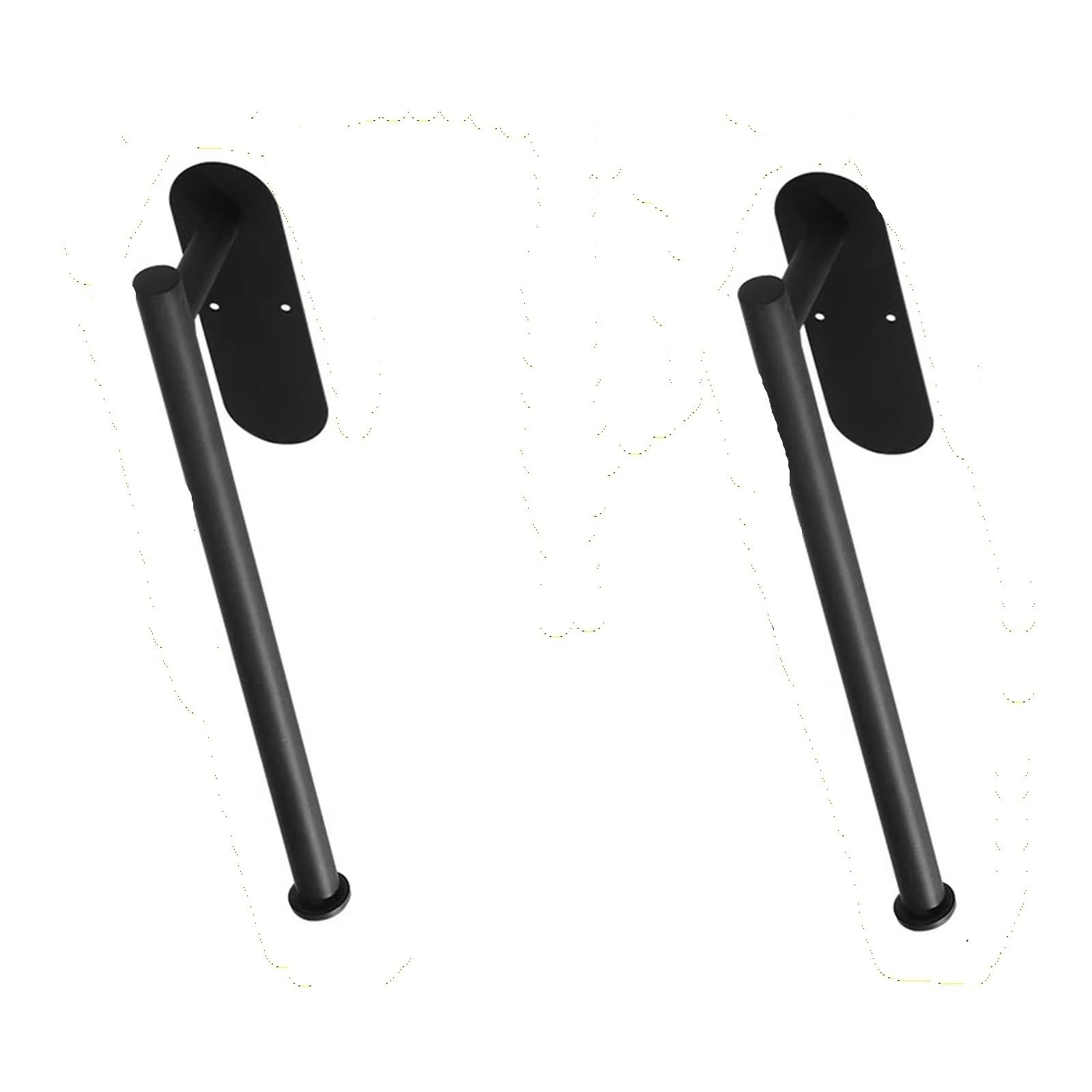 Stainless Steel Wall Mounted Kitchen Roll Towel Rack Napkin Dispenser(2PCS Lengthen Black)