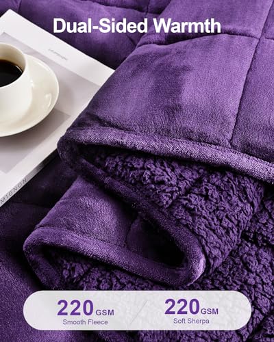Image of Super Fuzzy Soft Sherpa Fleece Weighted Blankets, 15 lbs Dual Sided Fluffy Heavy Weighted Blankets for Adults - No Bunching with Double Layers of Soft Inner Lining (60 inchx 80 inch, 15 Pounds)