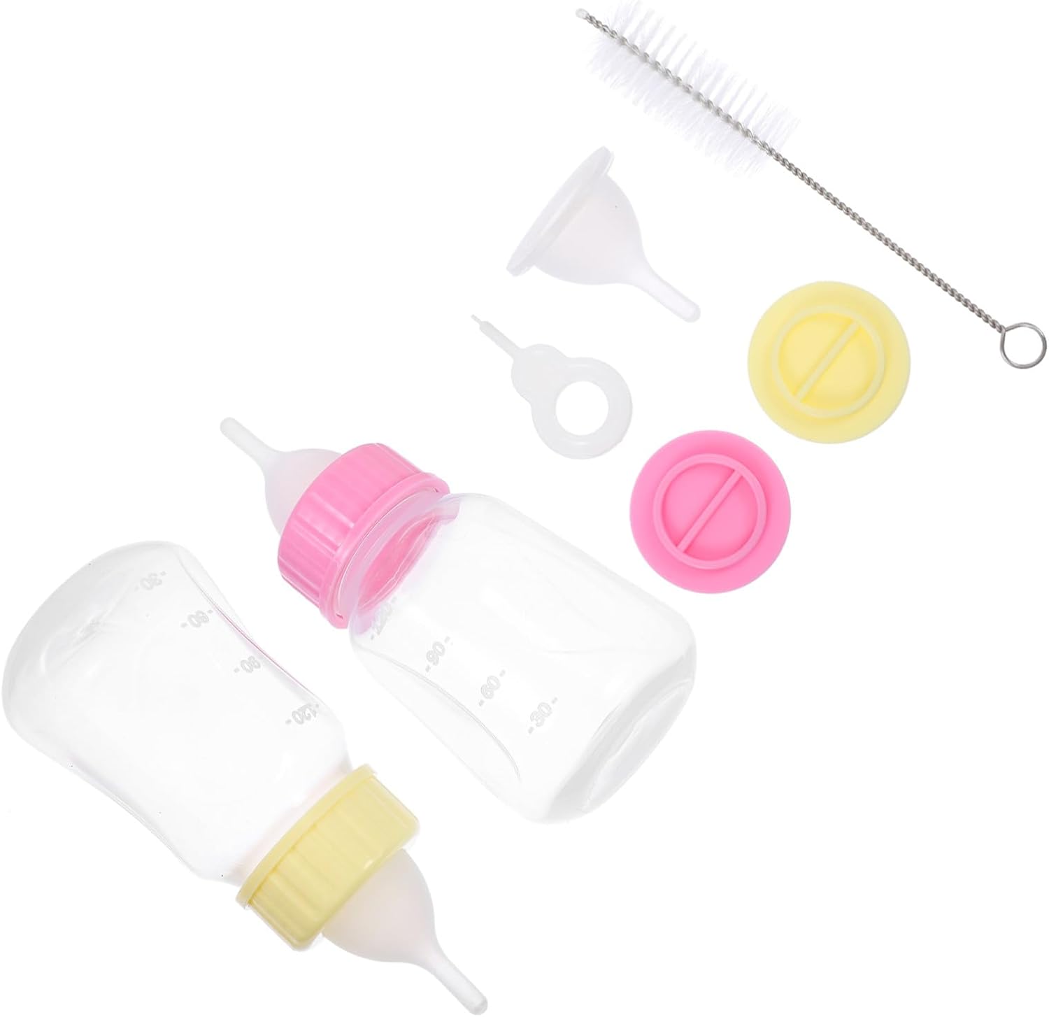2Pcs Kitten and Puppy Nursing Bottles Small Plastic Feeding Kit for Newborn Pets Leak-Resistant and Portable Pet Feeder for Small Cats and Dogs