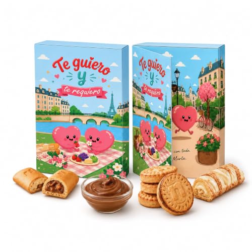 Caja de Chocolates para Regalar – Regalo para Novia, Novio o Pareja con Mensaje Personalizable – Kinder y Nutella – Regalo Original de Aniversario, San Valentín y Ocasiones Especiales