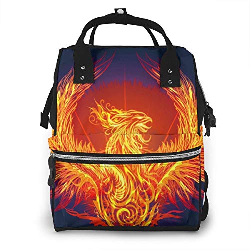 GXGZ Reborn Fire Phoenixes Mochila para pañales para bebés/Bolsa de pañales impermeable multifunción para mamá/Tela Oxford duradera Bolsas de viaje grandes para bebés con bolsillos