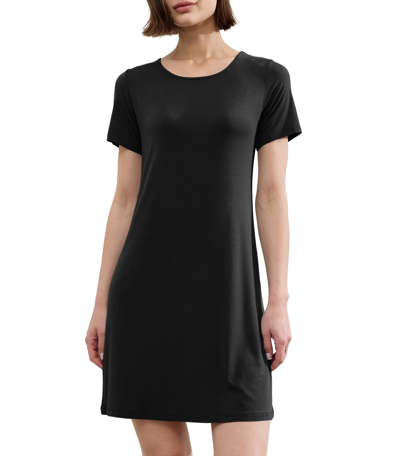 BAMBOO COOL Nightgowns for Women Sleepshirts Cute Short Sleeve Dress Pajamas Women's Soft Sleepwear