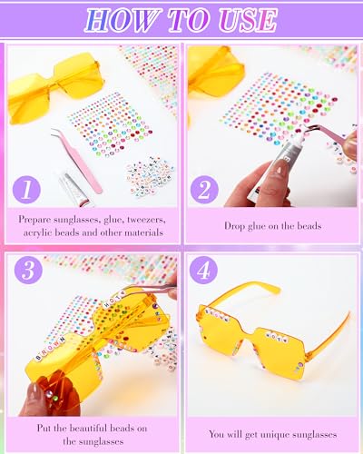 24 Set DIY Sunglasses kit in My Era Popular Singer Party Favors Friendship Sunglasses for Girls Women4