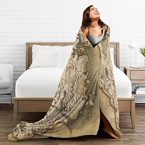 Map Fleece Blanket Ultra-Soft Micro Blankets For Couch Bed Beach Camping Or Travel Soft And Warm Throw Blanket (80"X 60") Queen-Size For Adults Man Women #TOP4