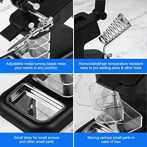 Estação de solda de amplificador de mão de ajuda, terceira mão de luz LED, 10 LEDs 3X/4.5X/25X supor