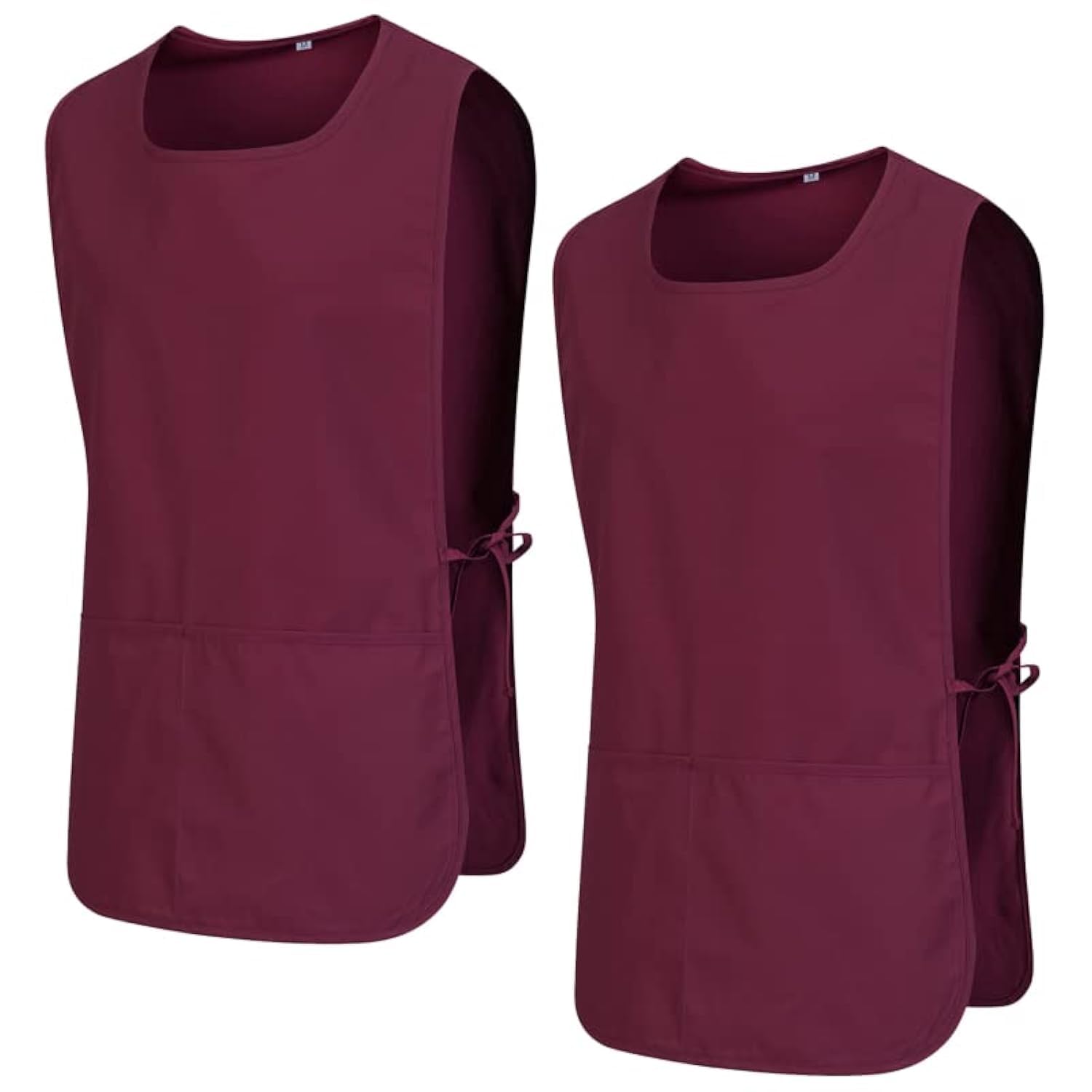 MISEMIYA - Package 2 Units - CLEANING APRON WORK UNIFORM CLINICAL MEDICAL CLEANING 2-3301 - X-Large, Garnet 68