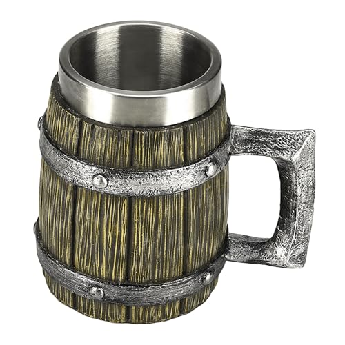 Consejos para Comprar dia del padre bebe que puedes comprar esta semana. 47 Taza de madera de whisky – Taza de cerveza vikingg | Taza de barril de whisky | Taza de barril de madera para hombres antiguos, Navidad, cumpleaños, día del padre, bebida,...