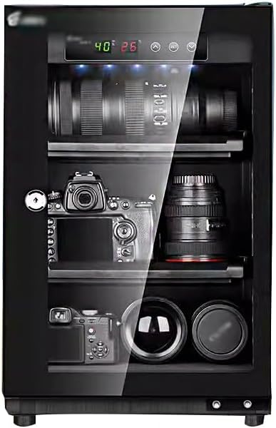 Electronic Moisture-Proof Box, Camera Photographic Equipment Moisture-Proof Cabinet, Laboratory Equipment Storage Drying Box,Black,40L