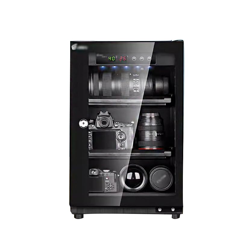 Electronic Moisture-Proof Box, Camera Photographic Equipment Moisture-Proof Cabinet, Laboratory Equipment Storage Drying Box,Black,40L