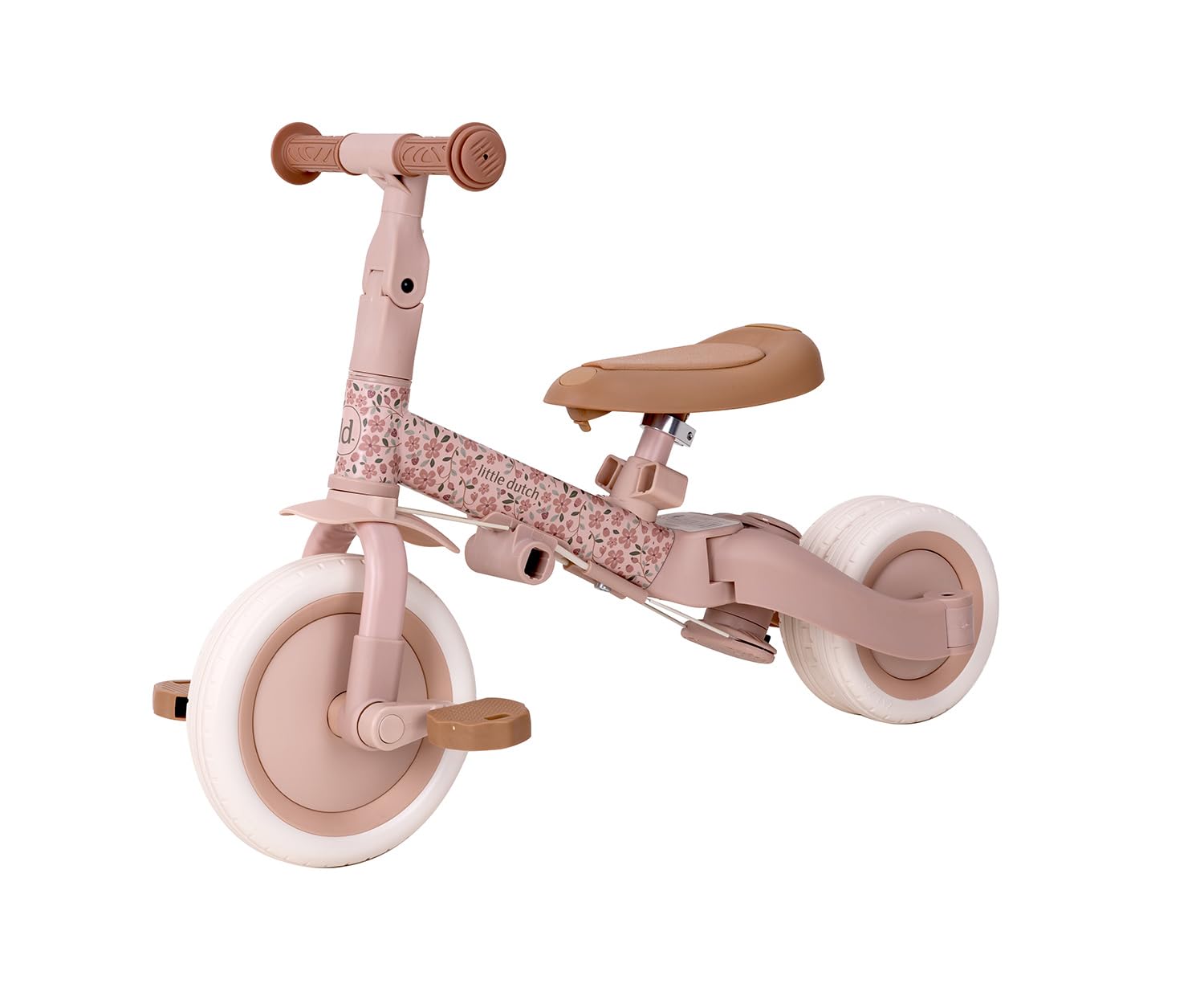 Little Dutch 4-in-1 Dreirad mit Schubstange Laufrad - Fairy Floral rosa