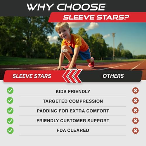 Image of Sleeve Stars Swedish Brand Patellar Tendon Support Strap for Women & Men Effective Osgood Schlatter Knee Brace Youth & Kids Knee Brace with 3 Adjustable Length fits 7 inch-15 inch (Single /Beige /Kids)