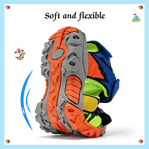 Vituofly Kids Sandals Boys Outdoor Hiking Sports Sandal Girls Pool Beach Shoes Summer Water Shoe Sneakers For Little Kid Size 13 Blue Green #TOP5