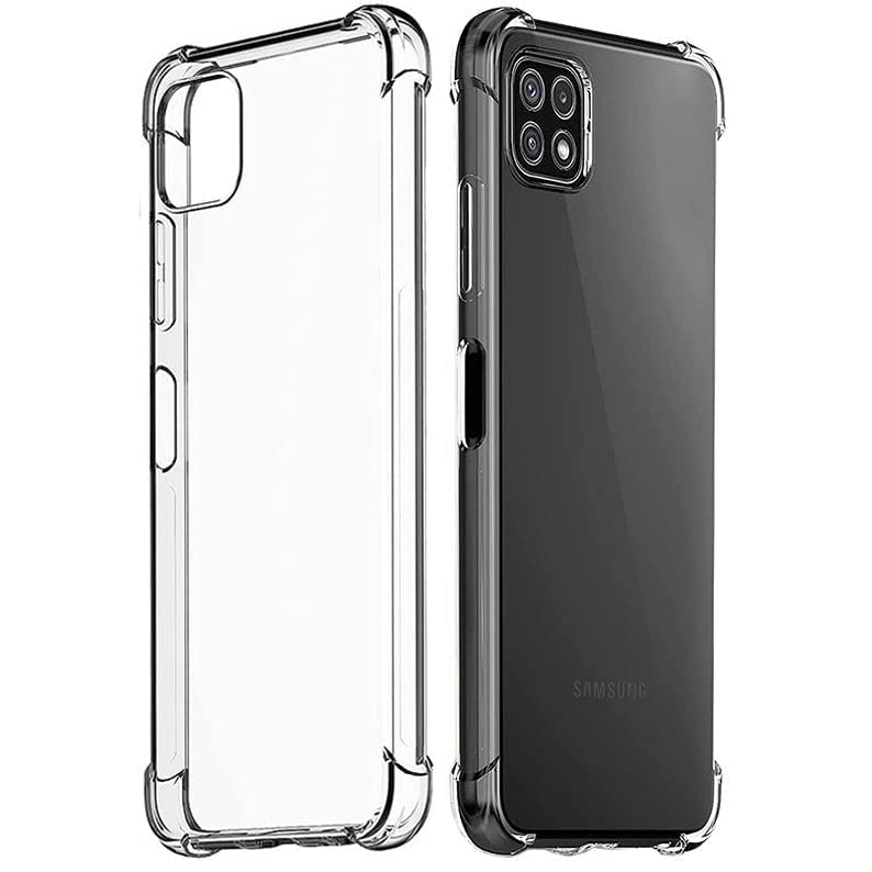 AWHGalaxy A22 5G Shockproof Soft Crystal Clear Transparent TPU Protective Case Cover designed for (Samsung Galaxy A22 5G).