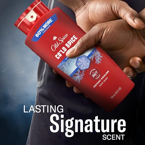 Old Spice Body Wash for Men, 24/7 Shower Fresh & Clean with Daily Use, Lasting Signature Scent, Refreshing Lather, Moisturizing Formula, Cold Spice with Cool Mint Scent, 24 oz - image 9