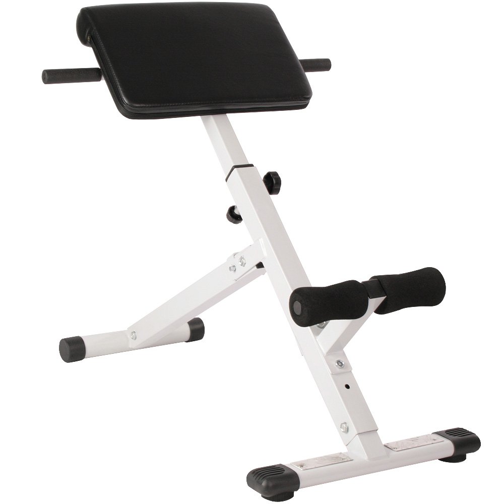 Physionics® Panca Romana - per l'allenamento Posteriore, Addominali e Glutei, Pieghevole e Regolabile (4 Livelli), Max. 120 kg - Estensione del Tronco in Banca, Iperestensioni