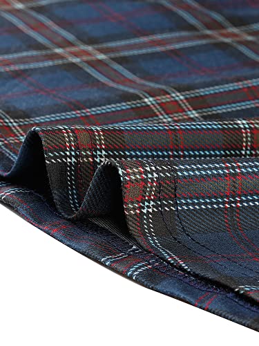 Image of Allegra K Women's Peter Pan Collar Contrast Color Button Decor A-Line Preppy Plaid Mini Dress