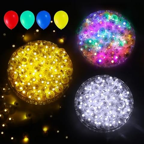 Aogist 3 Boxs (300pcs) Balloon Lights with Hook,Long Standby Time,Waterproof Mini Light for Birthday Party Wedding Christmas Halloween Easter Decorative,Matching Tag Rope(White&Multicolor&Warm White) Cover