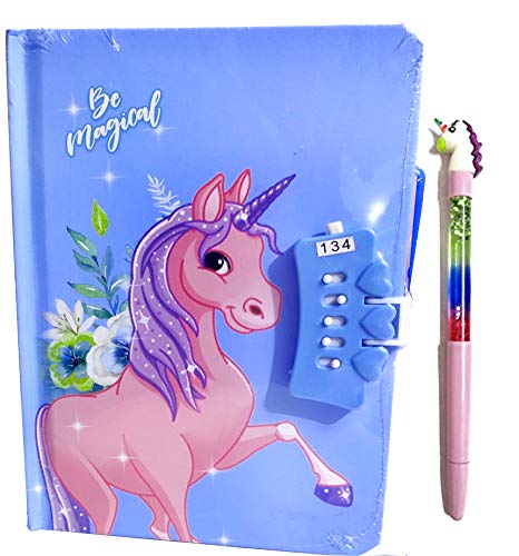 SHREE TECHNESH® Angel Personal Lock Diary with Sparkling Water Pen, Lock Diary for Girls, Password Lock Diary