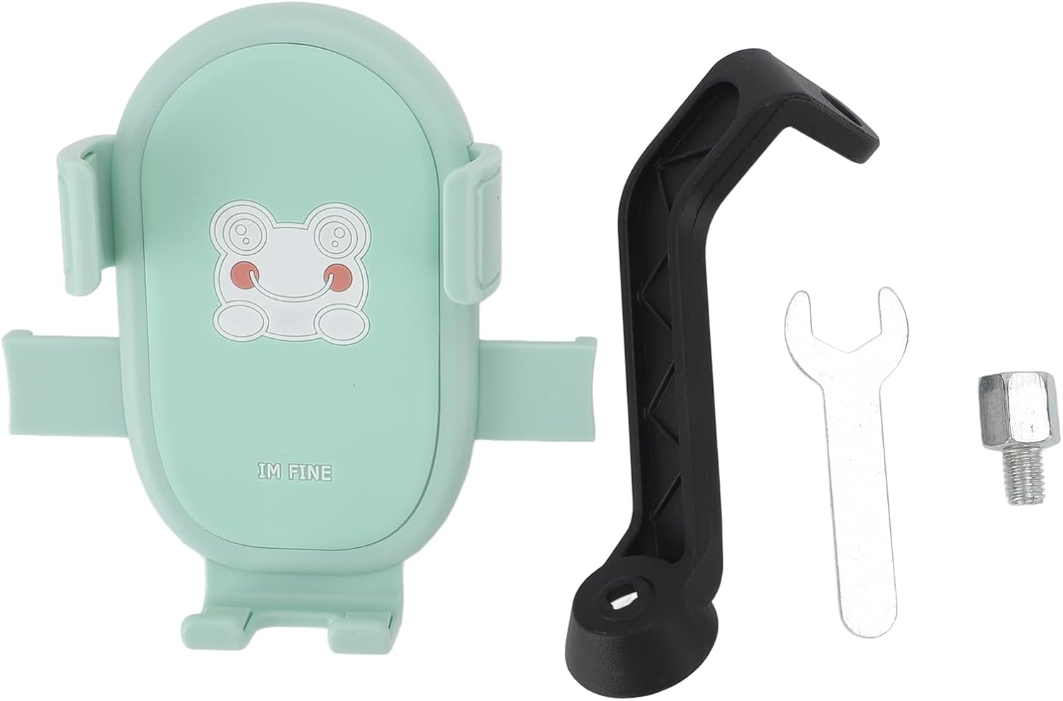 Green Frog Cartoon Anti Vibration Phone Mount for Motorcycle Rearview Mirror
