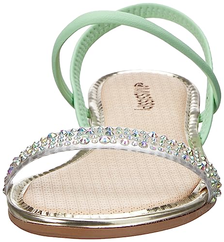 Sandália Rasteira Tira com Strass Mississipi Menta