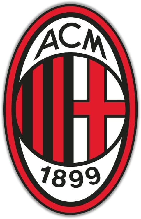 UNIq AC Milan - Professional Football / Soccer Club Logo Stickers for Car / Bike / Luggage Sticker Decal