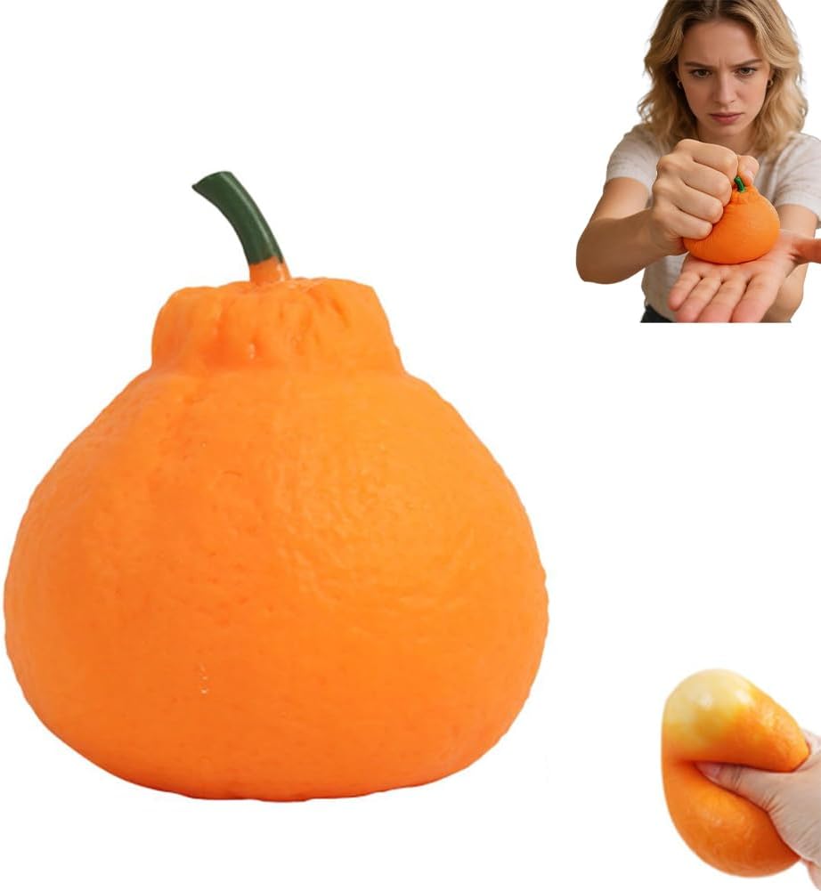 Big Fruit Squishies Toys,Soft Simulation Orange Stress Relief Ball,Easter Basket Stuffers,Cute Novelty Gift for Kid Adult (8cm)