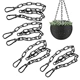 4 Stück Edelstahlkette mit Karabiner, 0,5 Meter Edelstahl Ketten 3mm Kettenglieder, Metallkette zum Aufhängen Gliederkette Edelstahl Kette für Zauntore,Gartentore, Käfigtore für Haustiere (Schwarz)