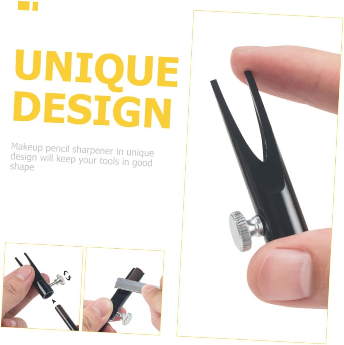 2pcs Makeup Pencil Sharpener, Manual Brow Tool Aluminum Alloy