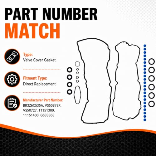 Image of Valve Cover Gasket BR3Z6C5 VS50879R Fit for Ford F-150 2013 2014 Fit for Ford Transit 150 250 350 2015-2020, Fit for Ford Expedition, Fit for Lincoln Navigator 3.5L Turbo 2015 2016 2017