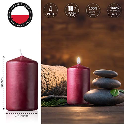 Tribello Spaas Wine Red Pillar Candles thumb #2