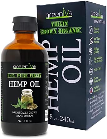 Greenive - Hemp Oil - Vegan Omegas - Cold Pressed - Exclusively on Amazon (8oz)