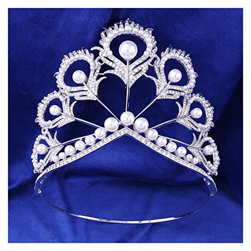 Tiara de perlas para novia y coronas de boda elegantes