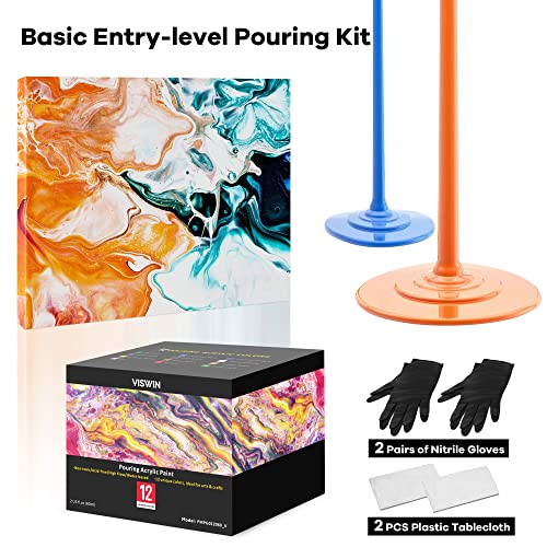 Viswin Deluxe Acrylic Paint Set, Artist Painting Set With French Easel, 15-100Ml(3.38 Oz) Acrylic Paints, 12-60Ml(2 Oz)Pouring Paints, Premium Brushes, Stretched Canvas For Adults, Teens, And Artists #TOP3