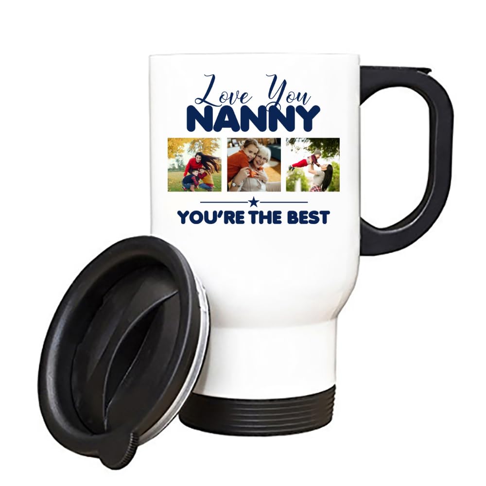 Giftme Love You Nanny You’RE The Best, Insulated Travel Mug, Tea, Coffee Mug. (White)
