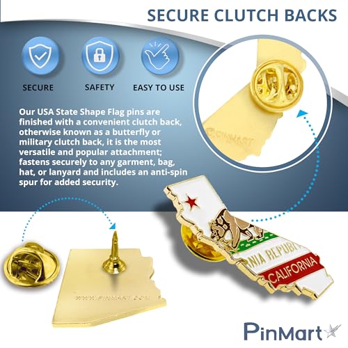 pinmart state shape flag lapel pin