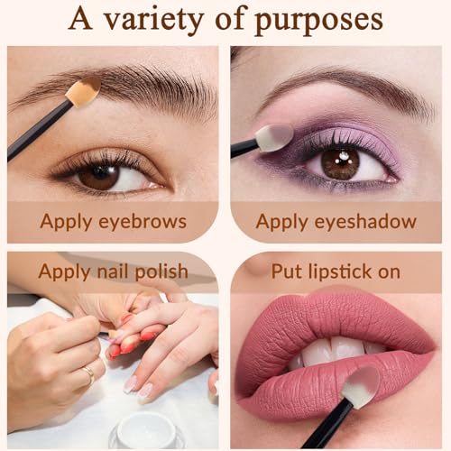 YOLCAR 300PCS Eyeshadow Applicator Sticks, Disposable Eye Shadow Sponge Applicators, Makeup Applicators for Girls, Lady and Women