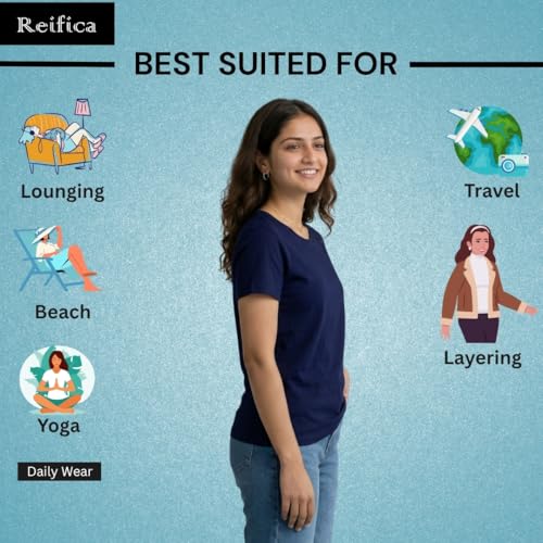 Image of Reifica Women's Plain Half Sleeve T-Shirt Combo Pack of 4