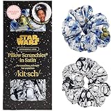 Kitsch x スターウォーズ R2-D2 & ストームトルーパー シュシュ 女性用 - シルクのシュシュよりも柔らか - しわのないヘアタイ - 昼夜を問わず女の子のためのしわのないヘアアクセサリーに最適 | 女性への理想的なギフト