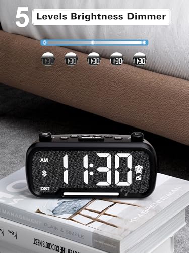 Compact Bluetooth FM Alarm Clock Radio