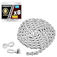 6/7/8-fach Fahrradkette 116 Glieder Mit Kettenschloss - 6/7/8 Speed Fahrrad Kette Silber 116 Kettenglieder für Mountainbike Sportbike langlebige Bicycle Chain kompatibel mit verschiedenen Fahrradtypen