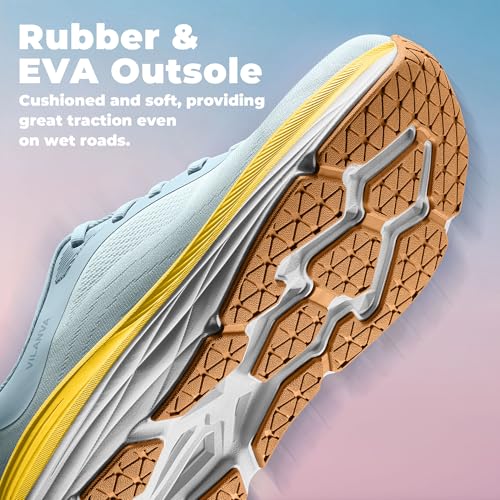 Image of Vilanva Women's Comfortable Walking Shoes Cushion Running Tennis Shoes Non-Slip Workout Gym Athletic Breathable Trendy Fashion Sneakers