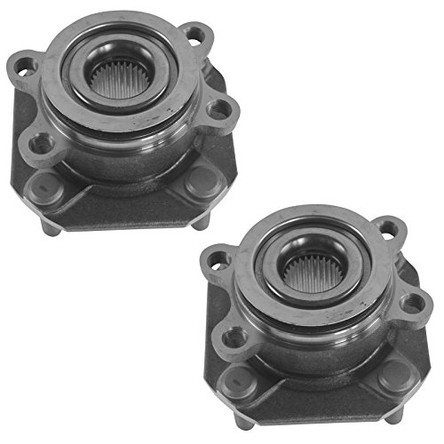 Image of TRQ Front Left and Right Wheel Bearing and Hub Assembly Set 2 Piece Compatible with 07-12 Nissan Sentra Base Model with 4 Wheel ABS Brakes 07-12 Sentra SL S 09-12 SR