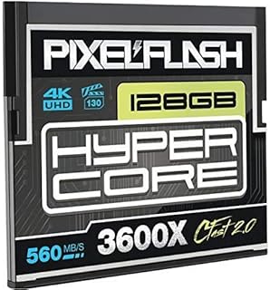 PixelFlash HyperCore CFast 2.0 Memory Card 3600X Speed 560MB/s SATA3, VPG-130 CFast Card Compatible with Various Cinematic & Photocentric Cameras, Technician-Tested Lab-Certified Flash Memory, 256GB