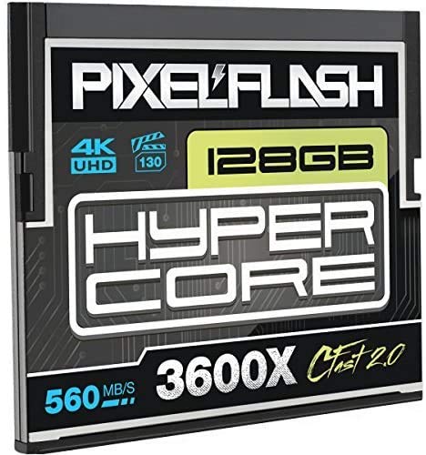 PixelFlash HyperCore CFast 2.0 Memory Card 3600X Speed 560MB/s SATA3, VPG-130 CFast Card Compatible with Various Cinematic & Photocentric Cameras, Technician-Tested Lab-Certified Flash Memory, 256GB