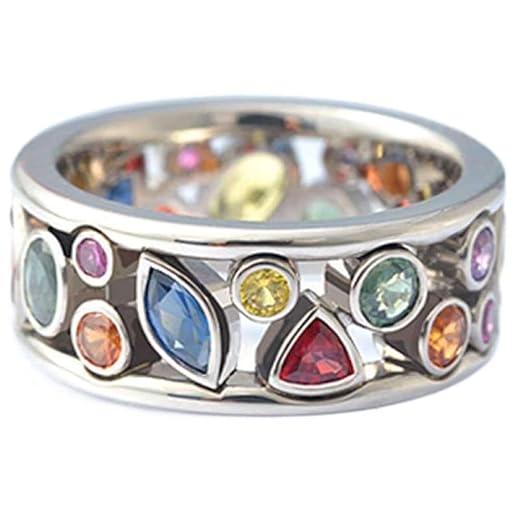 Vintage Multicolored Crystal Statement Ring