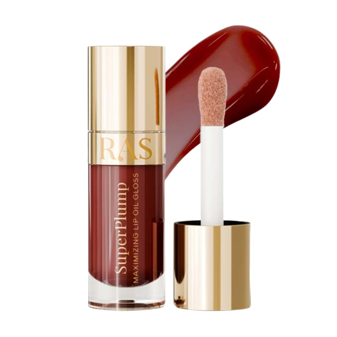 RAS Luxury Oils Hydrating 4-in-1 Super Plump Lip Oil Gloss, Balm, Plumper & Gloss with SPF 20 | Enriched with Natural Oils, Peptides & Hyaluronic Acid - Black Cherry Glow-image-47
