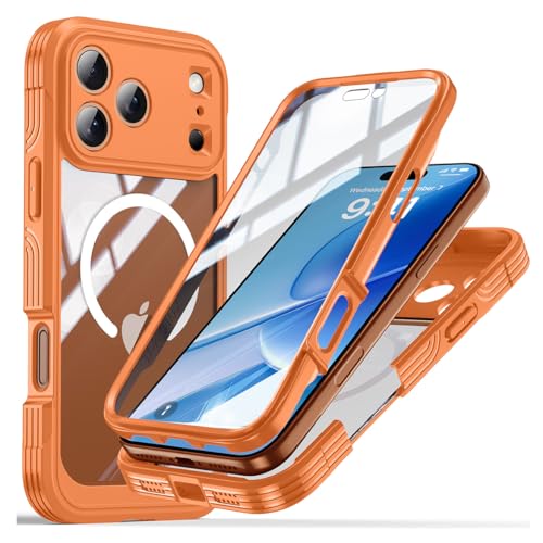 iPhone 17ProMax p P[X ϏՌ 9HKX̌^ MagSafeΉ NAP[X wʃpl lGAobO J1.5mmی t`݌v X}zJo[ NbN|Xg (IW)