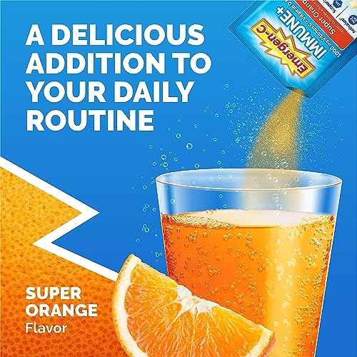 Emergen-C Immune+ Triple Action Immune Support Powder, BetaVia (R), 1000mg Vitamin C, B Vitamins, Vitamin D and Antioxidants, Super Orange – 30 Count (Pack of 1) - Image 6