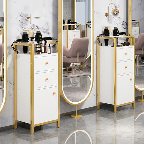 Gabinete de almacenamiento profesional para peluquería, para herramientas de cabello, equipo de peinado y accesorios, carrito móvil duradero con correa, ideal para tiendas de belleza y salones