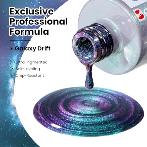 Image of Beetles Stay Shining Cat Eye Gel Nail Polish - 15ML 9D Chameleon Cat Eye Green Purple Double Magic Colors Gel Polish with Magnet Soak Off UV Galaxy Drift Collection Nail Art Design Gift for Women